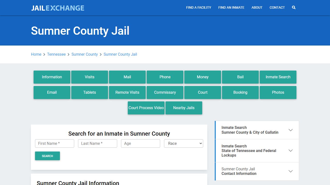 Sumner County Jail Roster Lookup, TN, Inmate Search