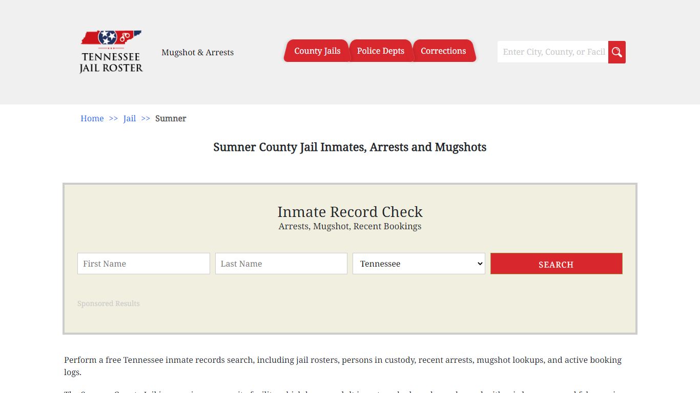 Sumner County Jail Inmates, Arrests and Mugshots